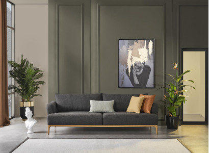 Four Seater Sofa 4 Seater Sofas Modern Design Fabric Polyester Gray new
